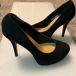 Lc Lauren Conrad black suede platform high heels
